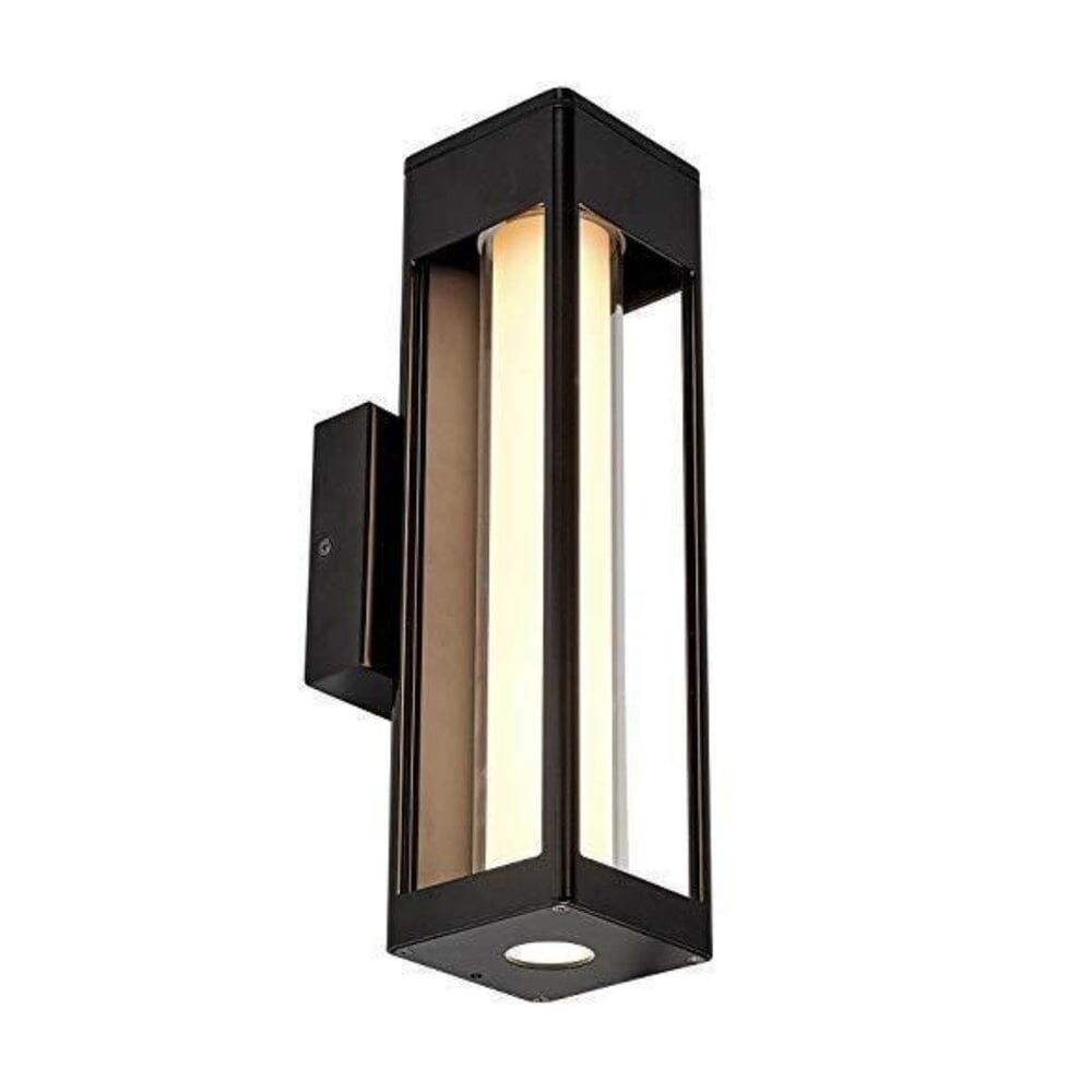 Outdoor LED Light Tube Black Wall Sconce 14