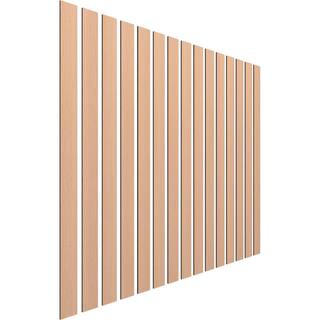 Ekena Millwork 47-in H x-14-in T Adjustable Wood Slat Wall Panel Kit w3-in W Slats Alder (contains 15 Slats) SWW60X48X0250AL