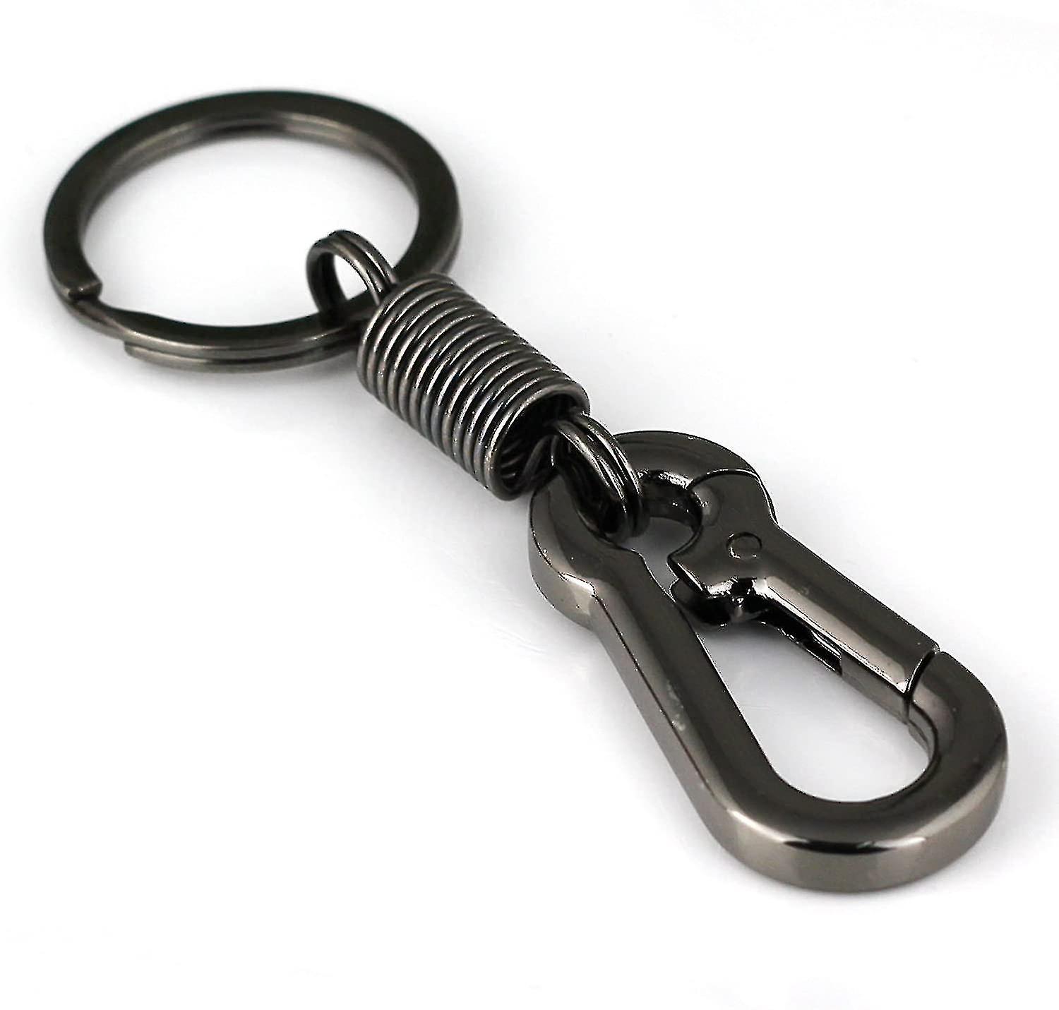 3pcs Retro Style Simple And Tough Carabiner Shape Keychain Metal Retro Keychain (black)