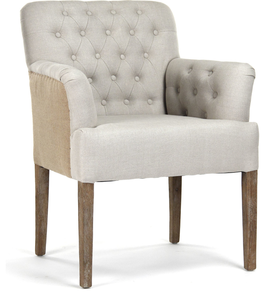 Barrois Tufted Arm Chair   Transitional   Armchairs And Accent Chairs   by HedgeApple  Houzz