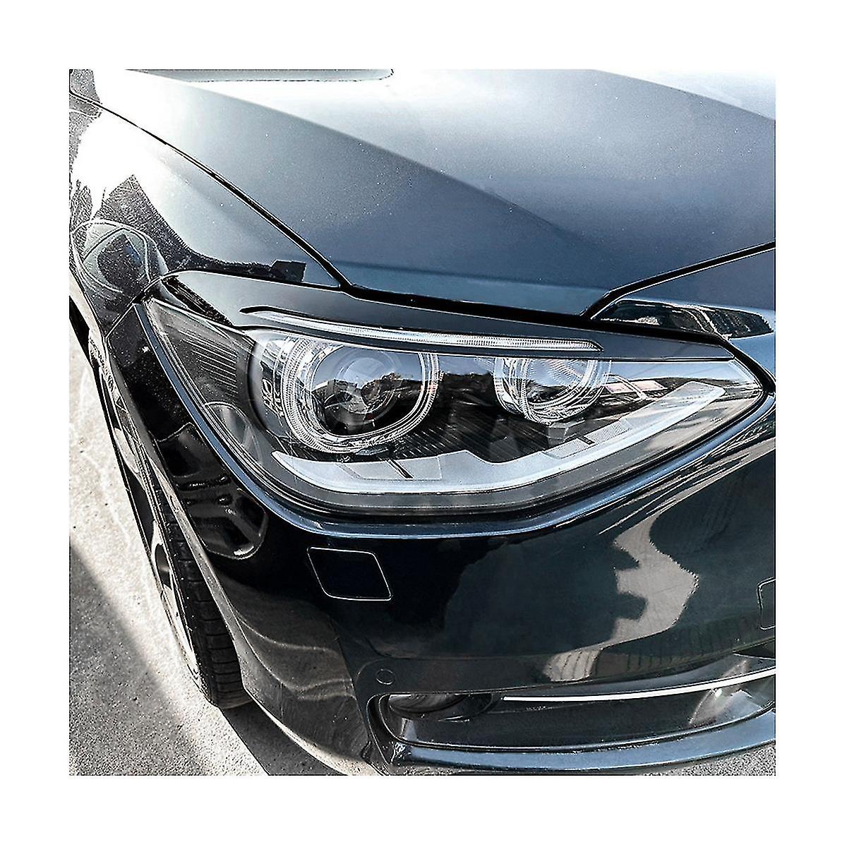 For 1-series F20 Early 2011-2014 Glossy Black Front Headlight Cover Garnish Strip Eyebrow Cover Tri