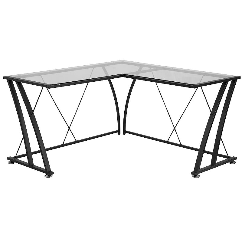 Flash Furniture Glass L-Shape Computer Desk