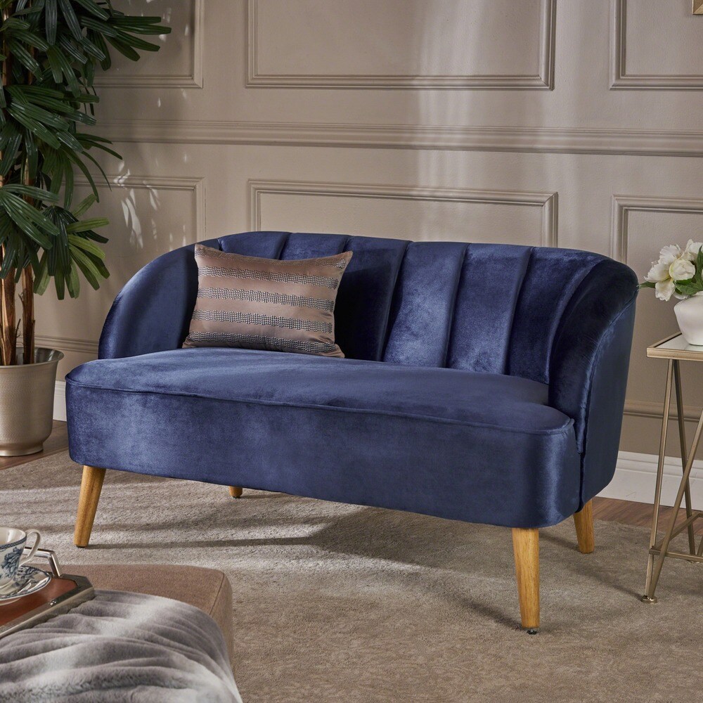 Amaia Retro Modern Velvet Loveseat Sofa by Christopher Knight Home