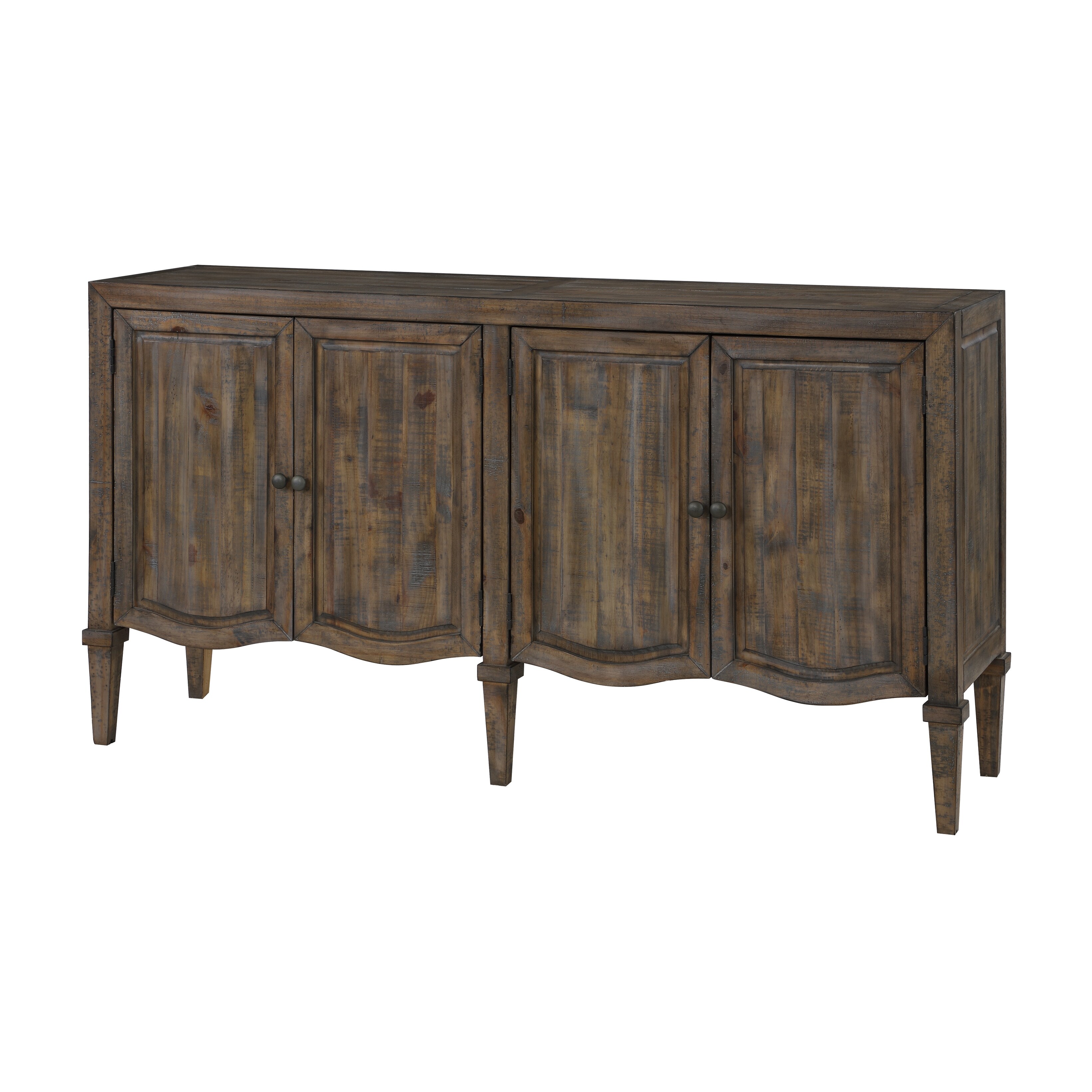 Somette Camelia Textured Brown Four Door Credenza