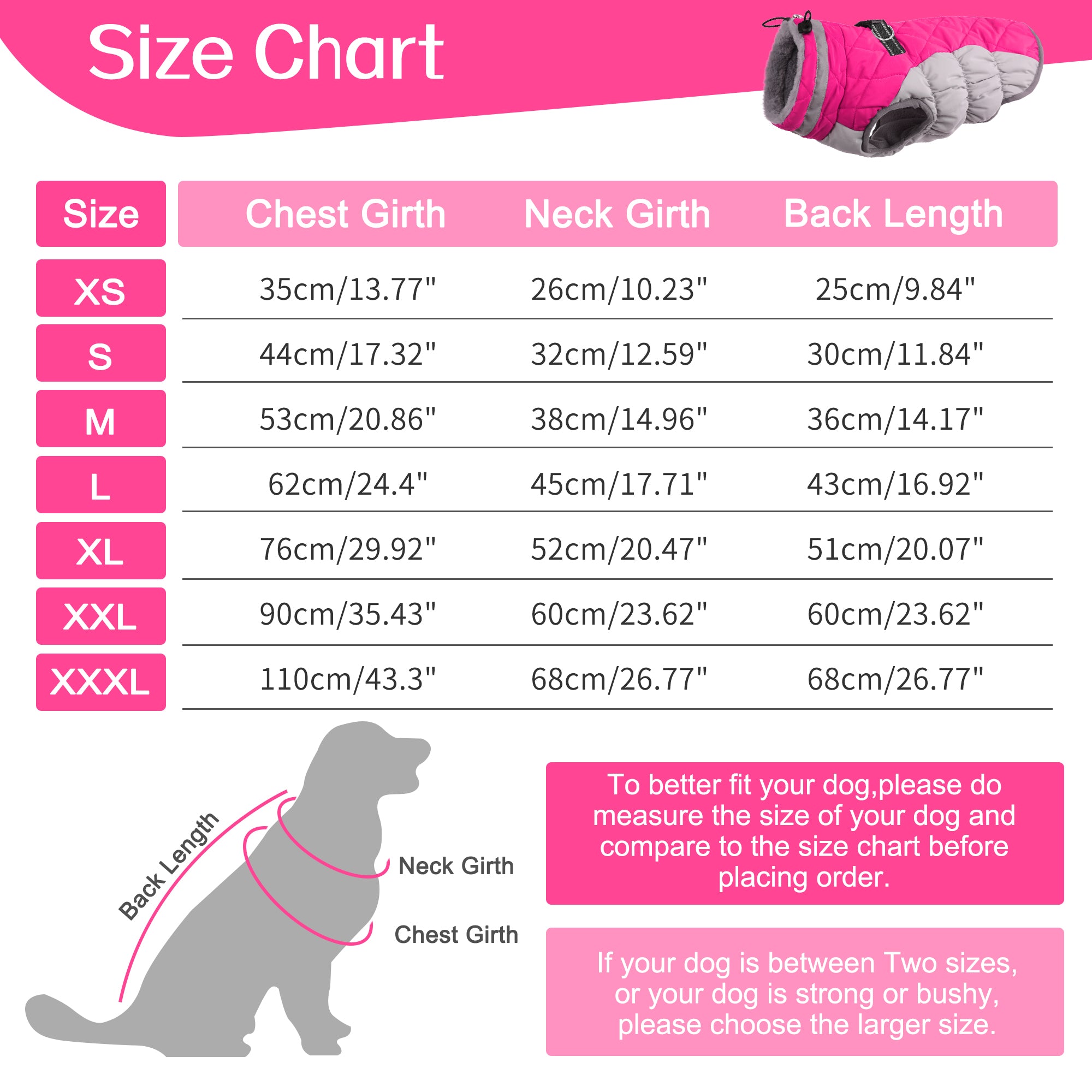 PUMYPOREITY Warm Dog Winter Coat Cold Weather Dog Jacket Windproof Reflective Turtleneck with Neckline D-Ring for Leash Thick Fleece Lining Outdoor Padded Vest for Small Medium Large Dogs