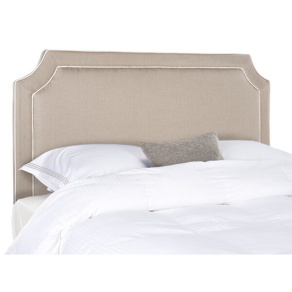 Safavieh Dane Grey/ White Piping Upholstered Headboard (Queen) - - 11551869