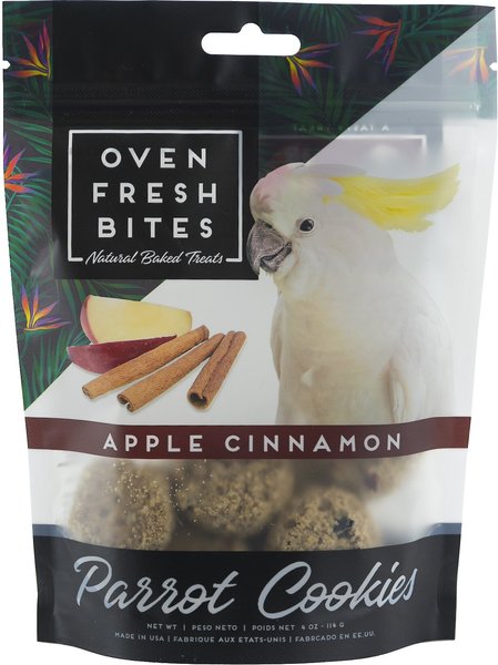 Caitec Oven Fresh Bites Apple Cinnamon Cookies Parrot Treats， 4-oz bag