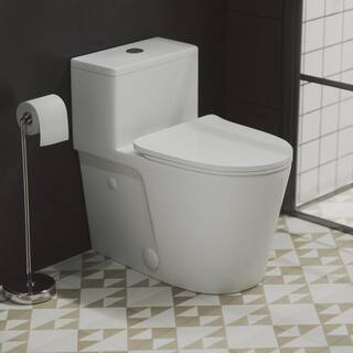 Swiss Madison Arles 1-piece 1.11.6 GPF Dual Flush Elongated Toilet in Glossy White Seat Included SM-1T259