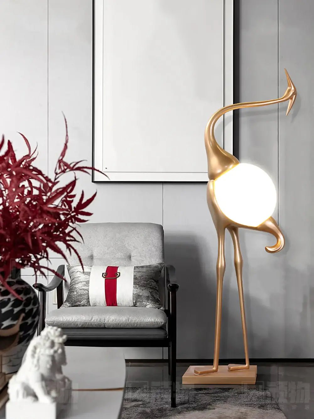 Heron Sculpture Floor Lamp