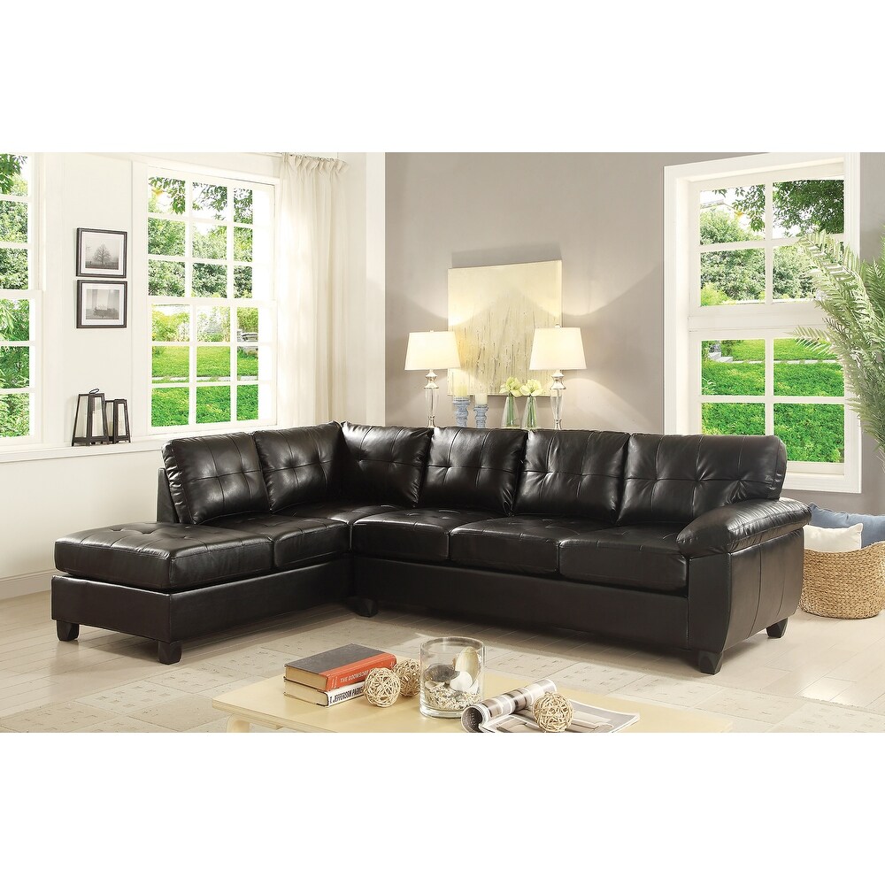 Gallant 111 in. W 2 piece Faux Leather L Shape Sectional Sofa   78\