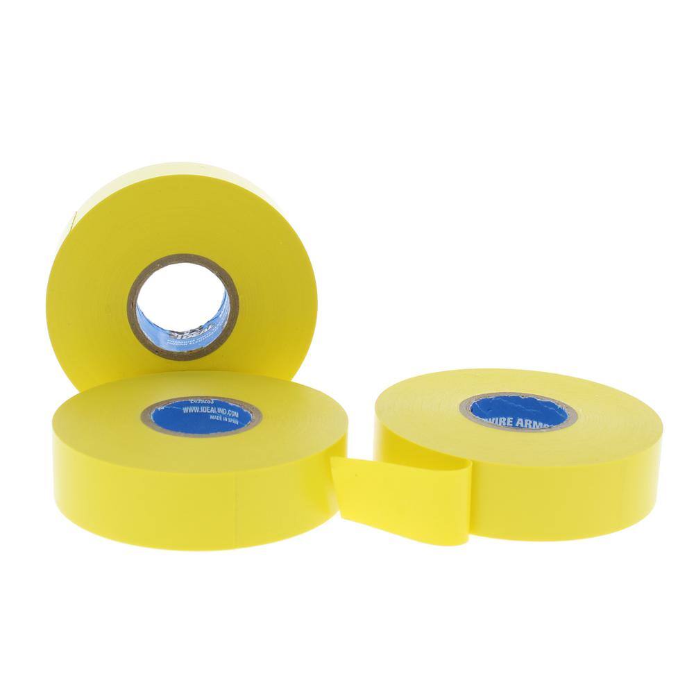 IDEAL Wire Armour 34 in. x 66 ft. Premium Vinyl Tape Yellow (10-Pack) 46-35-YLW-10PK