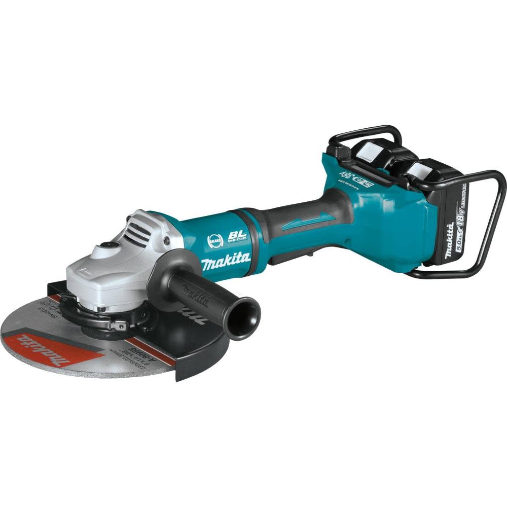 18V X2 LXT? Lithium-Ion (36V) Brushless Cordless 9 Paddle Switch Cut-Off/Angle Grinder Kit， with Electric Brake (5.0Ah) ;