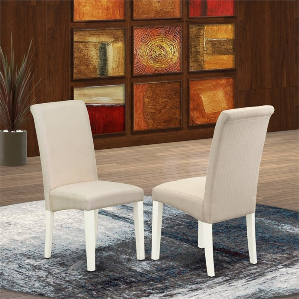 Atlin Designs 42 quotWood Dining Chairs in White/Cream (Set of 2)   Transitional   Dining Chairs   by Homesquare  Houzz