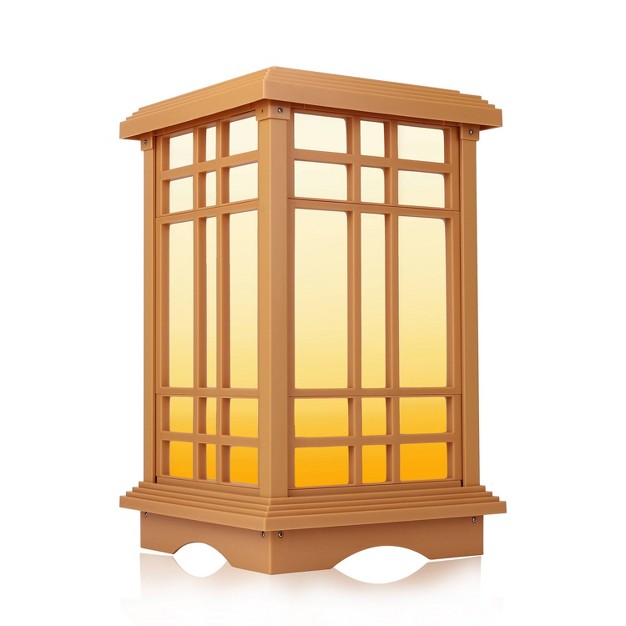 Solar Led Zen Outdoor Lantern With Amber white Light Techko Maid