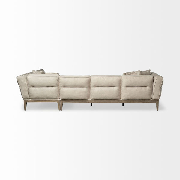 Denali III Cream Upholstered Right Four Seater Sectional Sofa