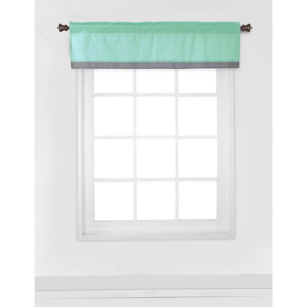 Bacati Pin Dots Mint gray Window Valance