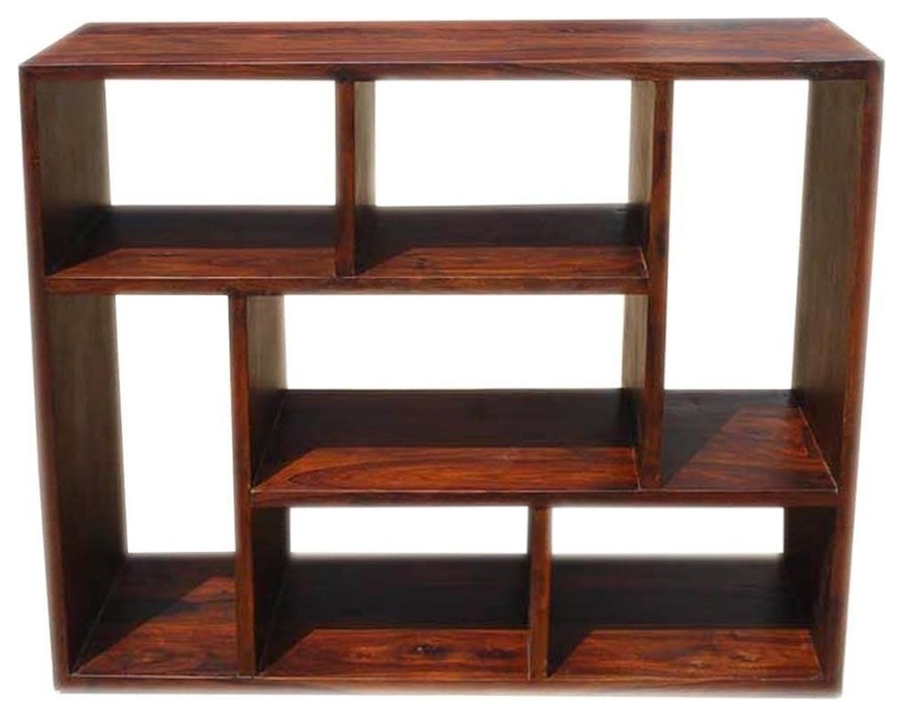 Asymmetrical Horizontal Cube Home Office Bookcase   Rustic   Bookcases   by Sierra Living Concepts Inc  Houzz