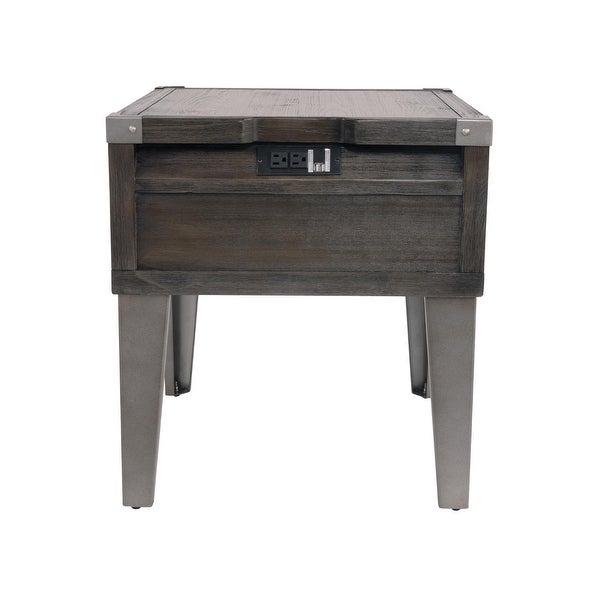 Todoe Contemporary Dark Gray Rectangular End Table