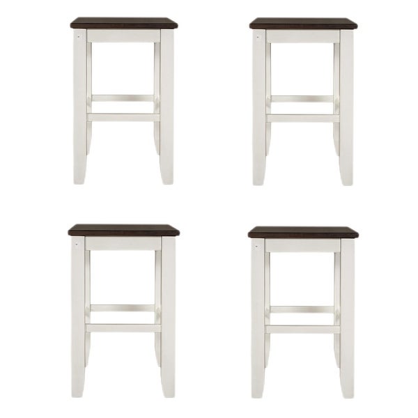 Farmhouse Counter Height Dining Stools with Footrest