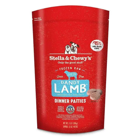 Stella and Chewy Raw Frozen Dandy Lamb Dinner Patties For Dogs;