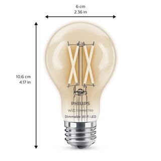 Philips Soft White A19 LED 40W Equivalent Dimmable Smart Wi-Fi Wiz Connected Wireless Light Bulb (1-Pack) 555516