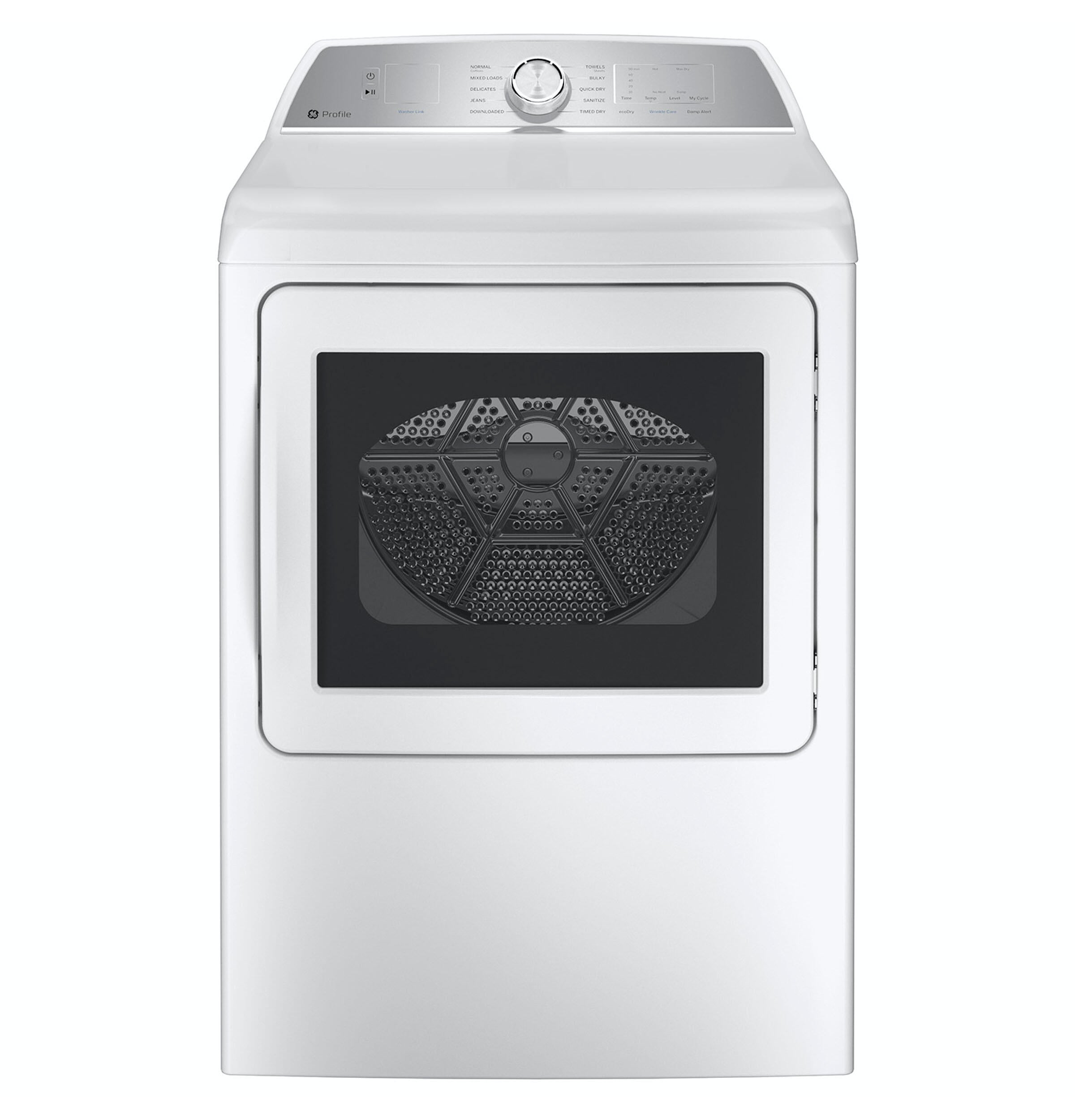 Ge Appliances PTD60EBSRWS Ge Profile™ 7.4 Cu. Ft. Capacity Aluminized Alloy Drum Electric Dryer With Sanitize Cycle And Sensor Dry