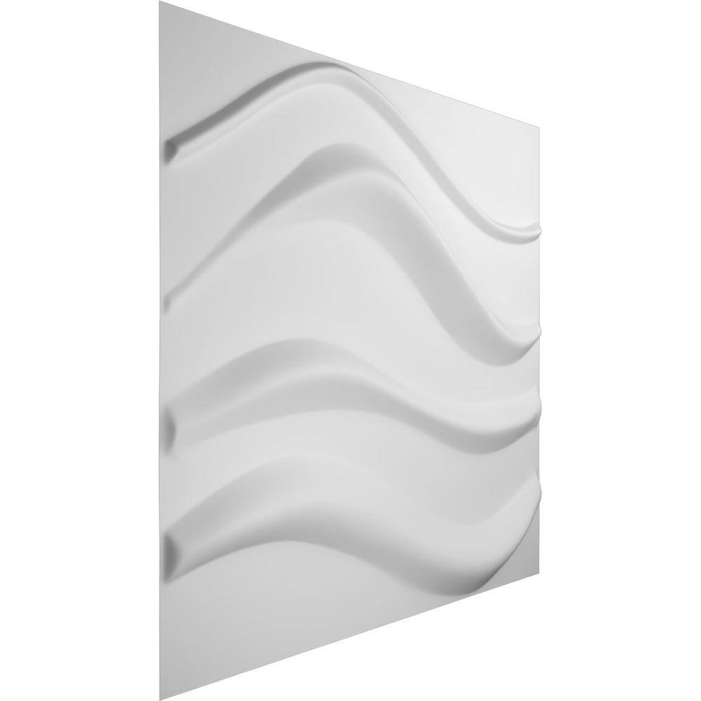 Ekena Millwork 19 58W x 19 58H Wave EnduraWall Decorative 3D Wall Panel Covers 53.49 Sq. Ft. (20-Pack for 53.49 Sq. Ft.) WP20X20WVWH-CASE-20