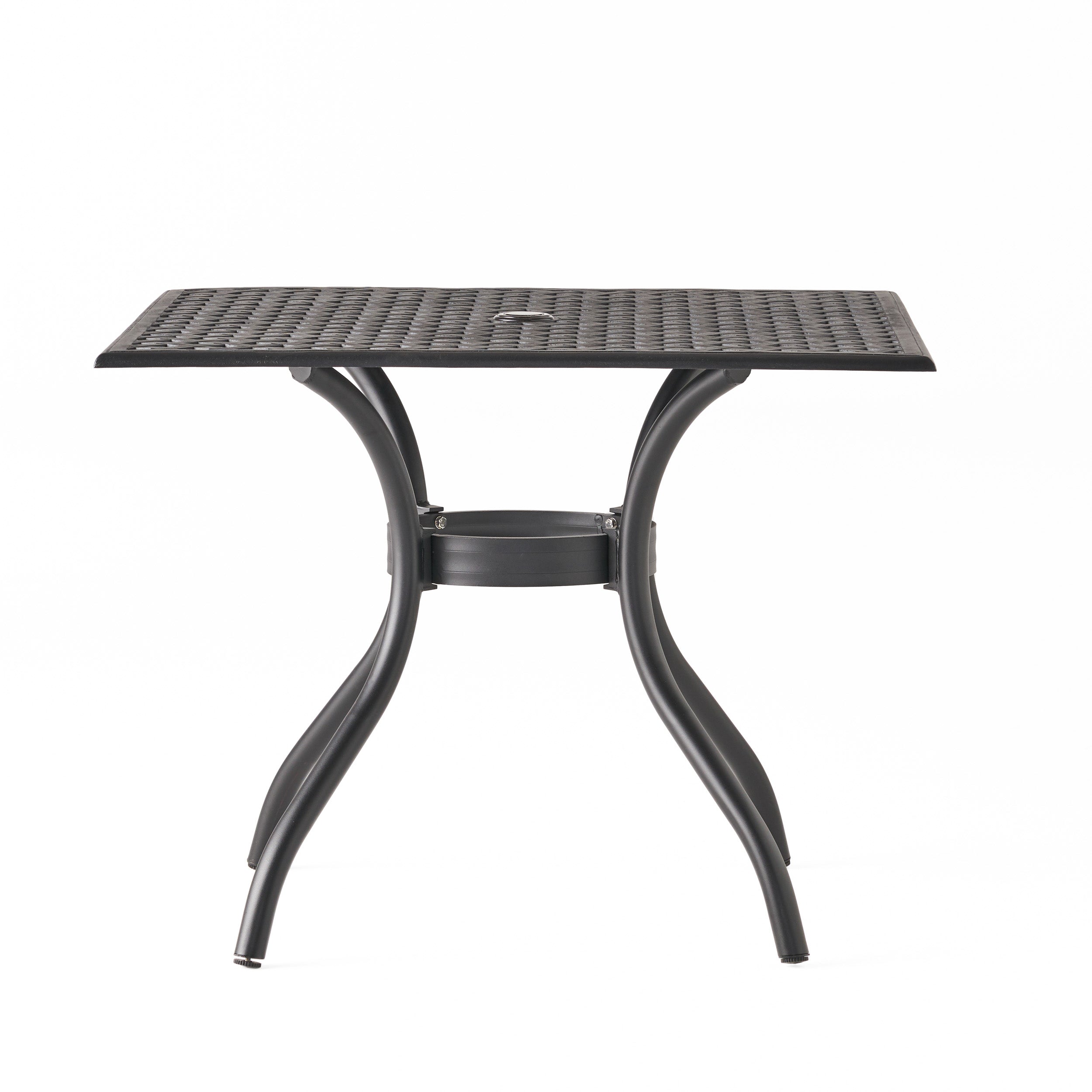 Auberge Oudoor Patio Black Cast Aluminum Square Table