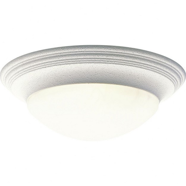 Progress Lighting Canyon Ridge 3 light Flush Mount Brushed Nickel Etched Alabaster Glass