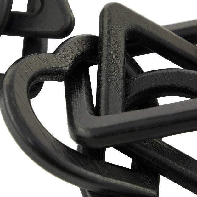 Set Of 2 Wood Chain Sculpture Black Cosmoliving By Cosmopolitan