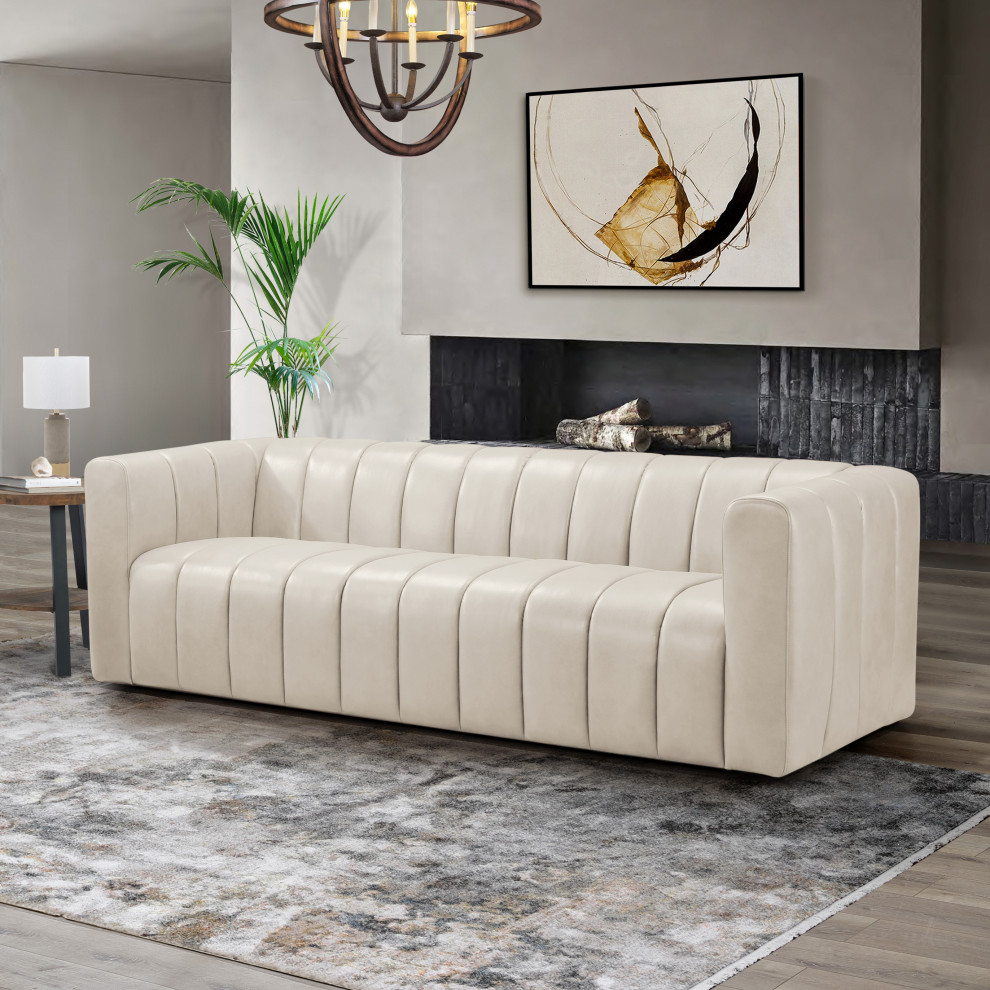 Lucas 100% Top Grain Leather Sofa   Contemporary   Sofas   by Abbyson Living  Houzz