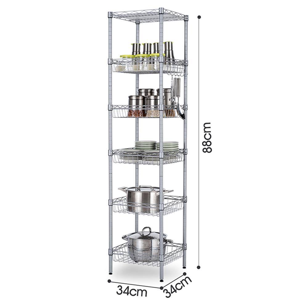 Karl home Modern Silver Wire Shelf (13.39 in. W x 13.39 in. D) 302589548042