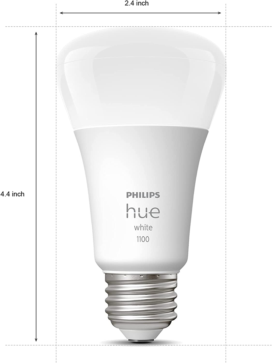 Philips Hue 476977 A19 Smart Light Bulb， 4 Pack， White， 4 Count