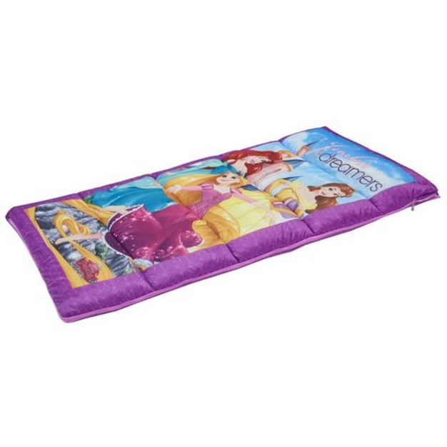 Exxel Outdoors Disney Oxford Sleeping Bag Kit With Belle Ariel And Rapunzel Self Healing Zipper And Matching Oxford Pack Included