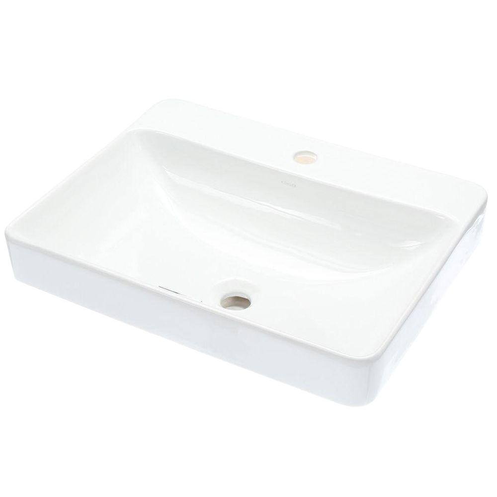 KOHLER Vox Vitreous China Vessel Sink in White with Overflow Drain K-2660-1-0