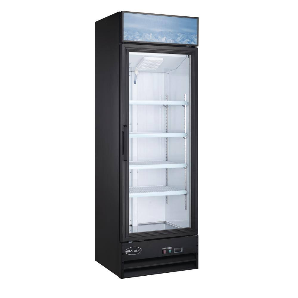 SABA 25 in. W 13 cu. ft. One Glass Door Commercial Merchandiser Refrigerator Reach In in Black SM-13R