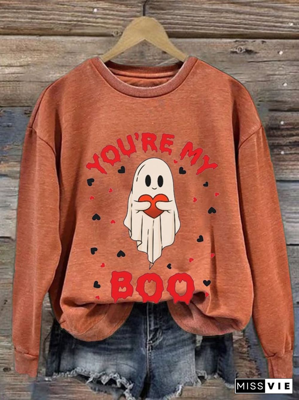 Women'S You're My Boo Halloween Print Casual Sweatshirt