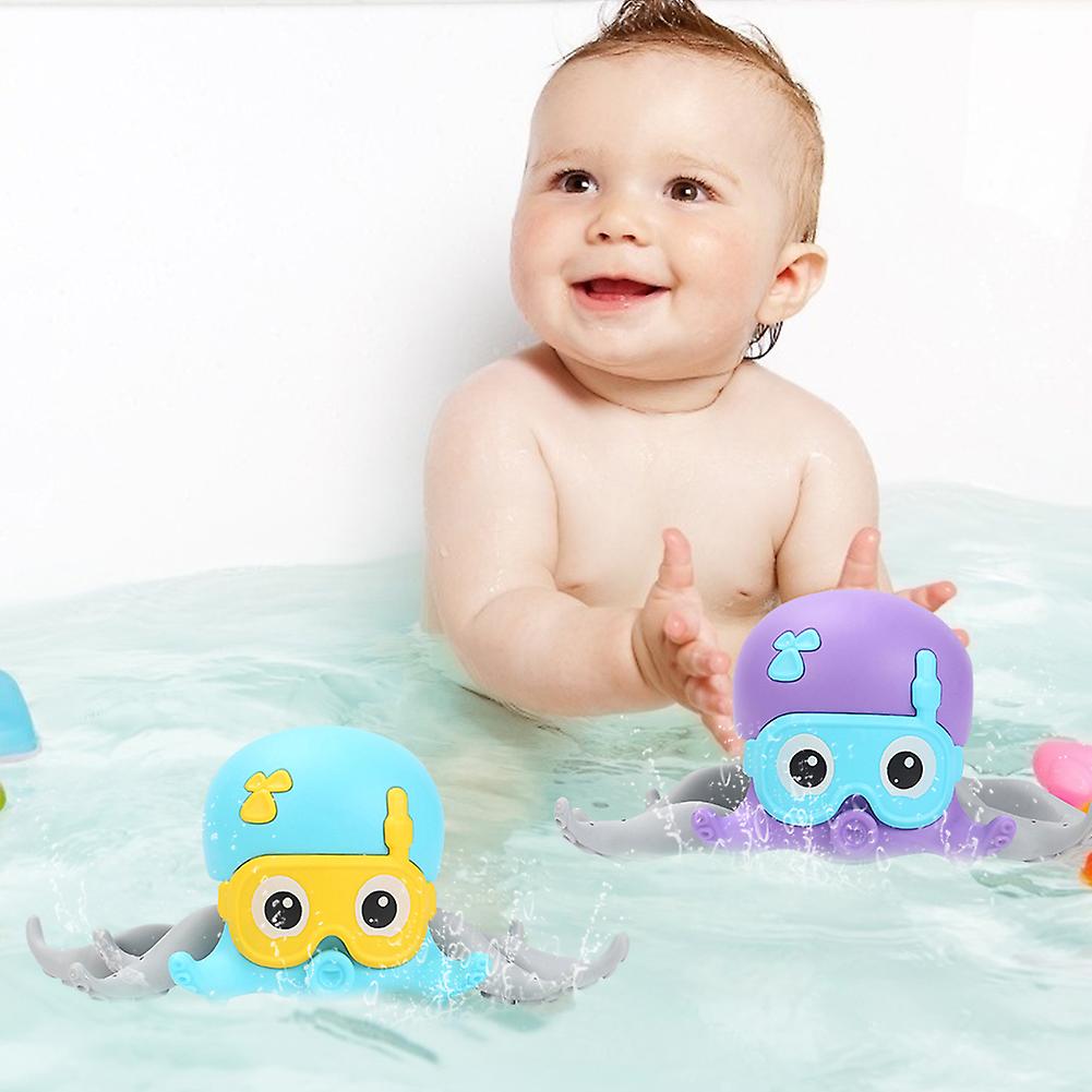 Cartoon Pull Walking Octopus Bath Toy Funny Wind-up Octopus Swimming Toy Cute Beach Toy Crawling Educational Toy For Boy And Girl Gifts Purple