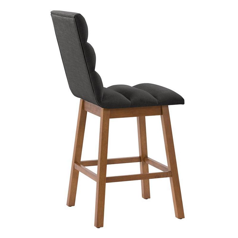 CorLiving Boston Channel Tufted Fabric Barstool Set of 2