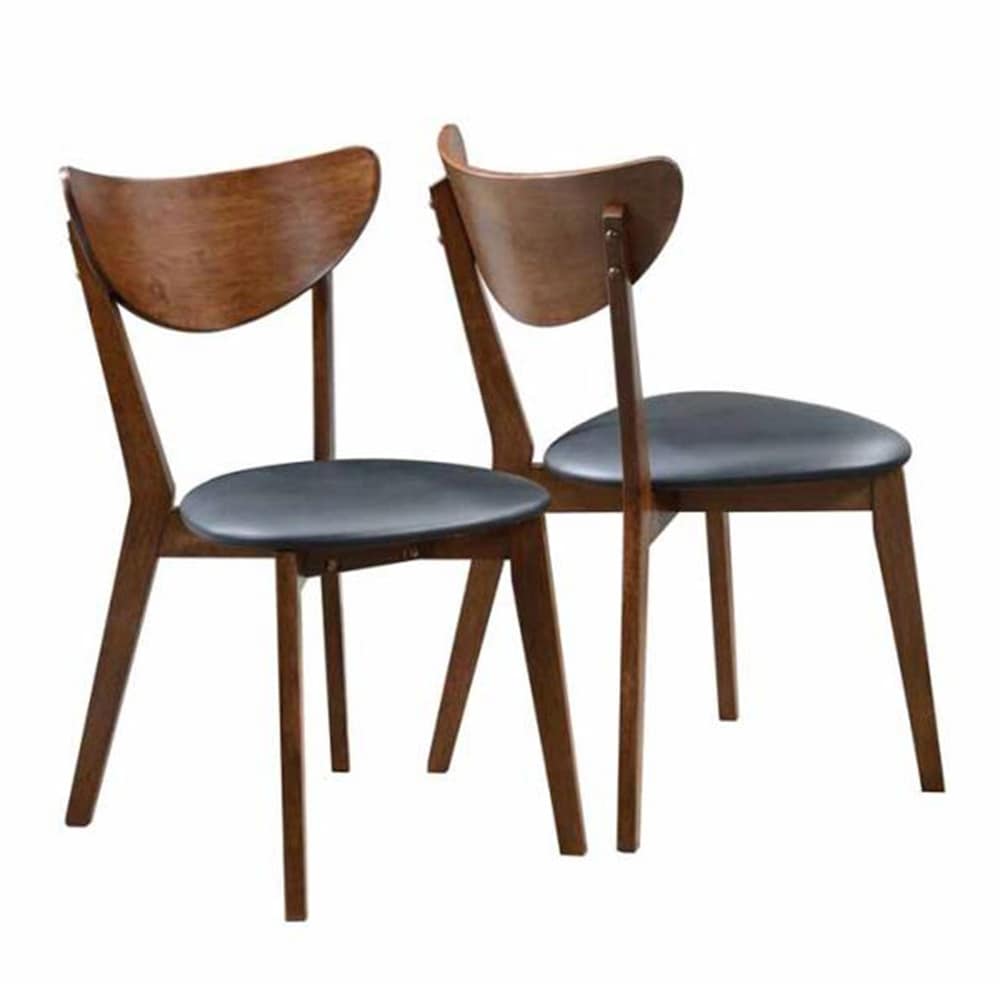 Marvin Black and Dark Walnut Open Back Dining Chairs (Set of 6)