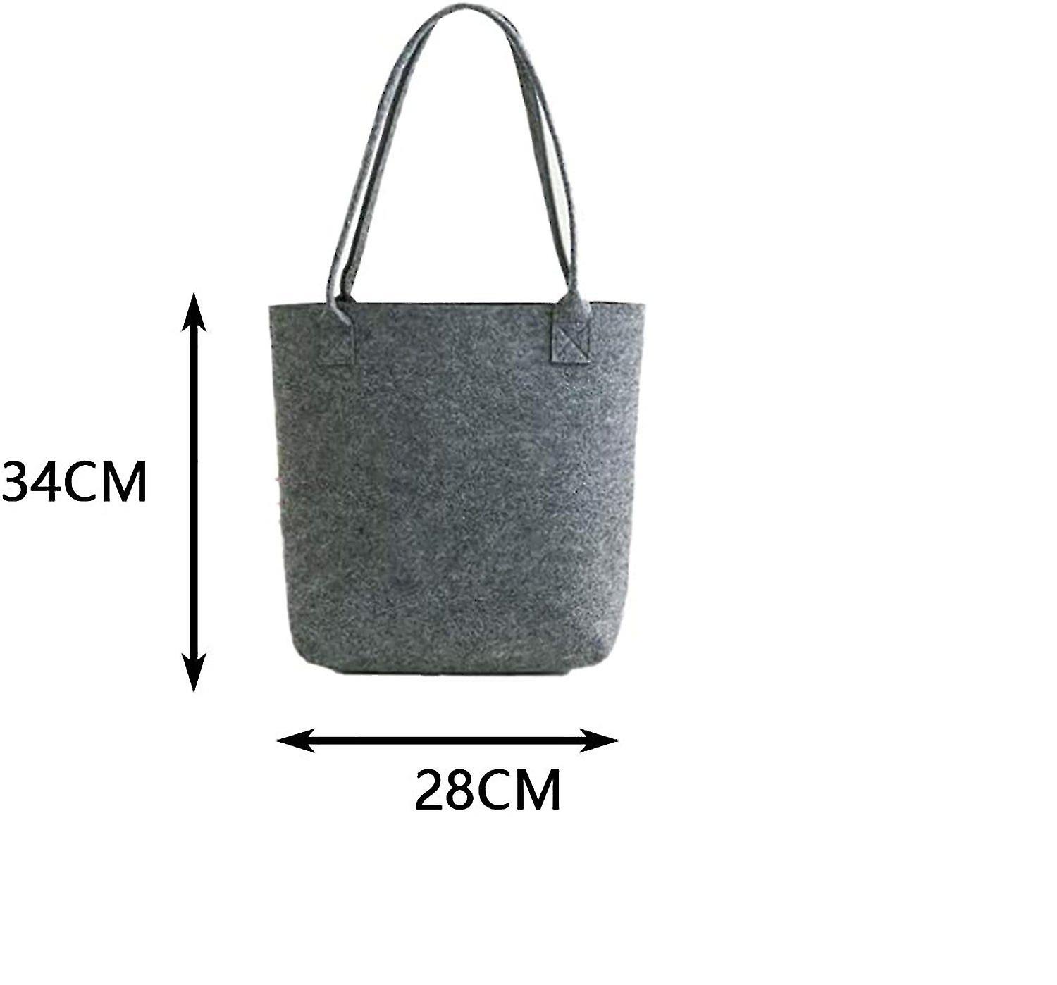 Felt Bags Shopper 2pcs Shopping Bag Made Of Felt Tote Bag With 2 Handles (dark Grey)