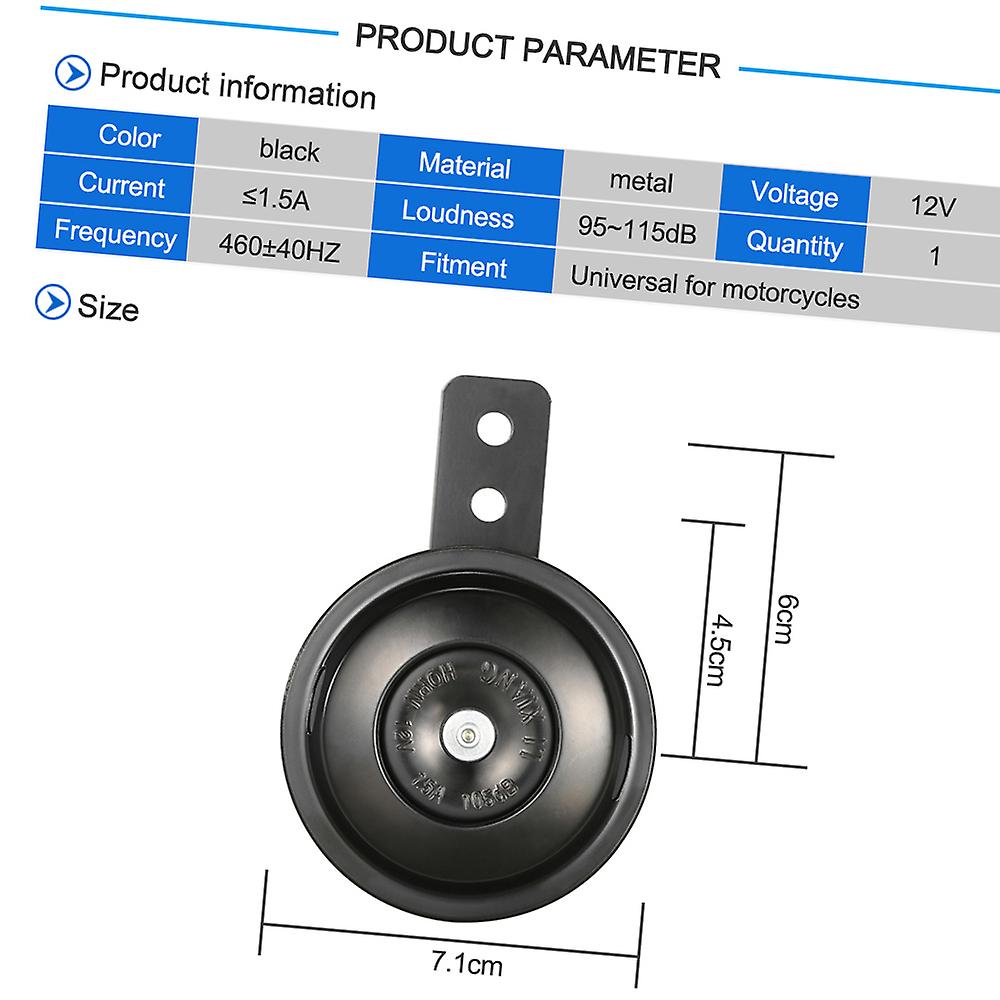 Mini 71mm Super Loud Electric Metal Horn Waterproof 12v 105db Universal For Motorcycle