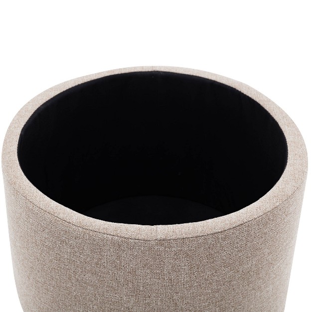 Round Storage Ottoman With Lift Off Lid Wovenbyrd