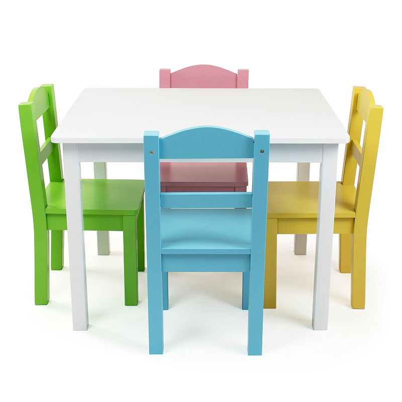 Humble Crew Kids Wood Table and 4 Chairs Set