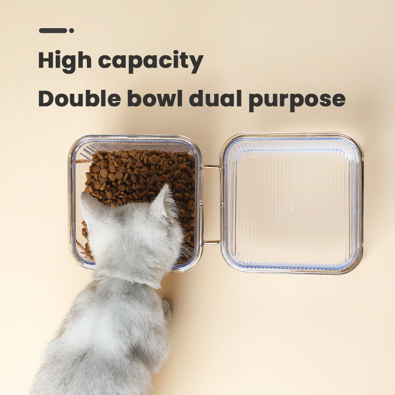 Ptlom Pet Food Bowls with Stainless Stands, Basic Dogs Cats Elevated Feeding Bowl Set