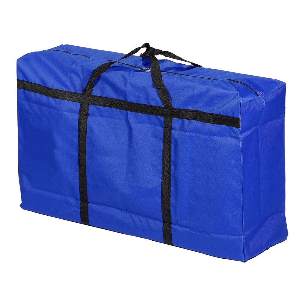 Storage Tote with Zippers 180L Capacity Moving Tote Bags for Clothes  Blue