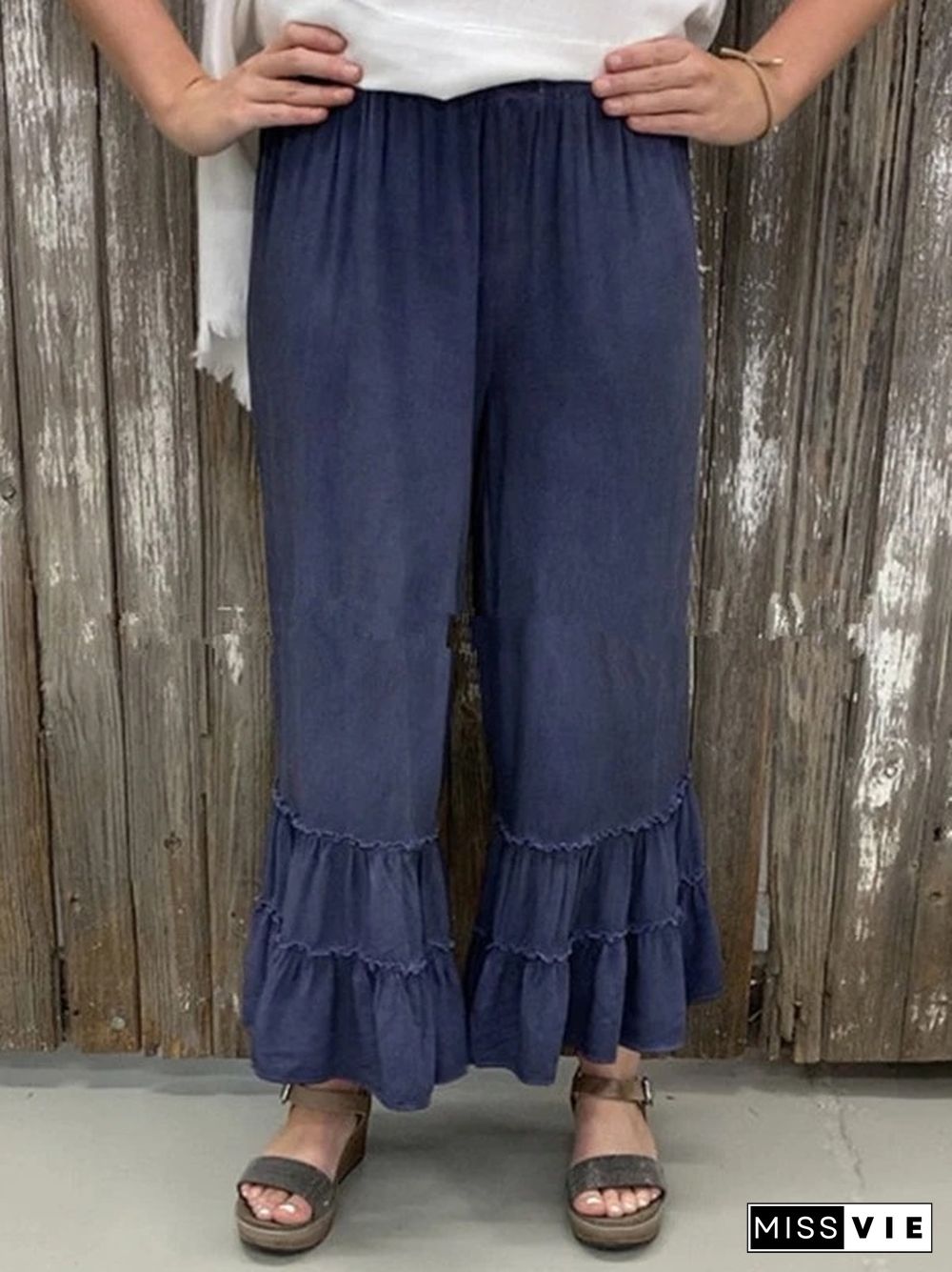 Gray Vintage Cotton Shift Pants