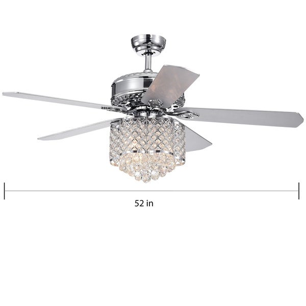 Deidor 52-inch Chrome Ceiling Fan with Crystal Chandelier Shopping - The Best Deals on Ceiling Fans | 27775532