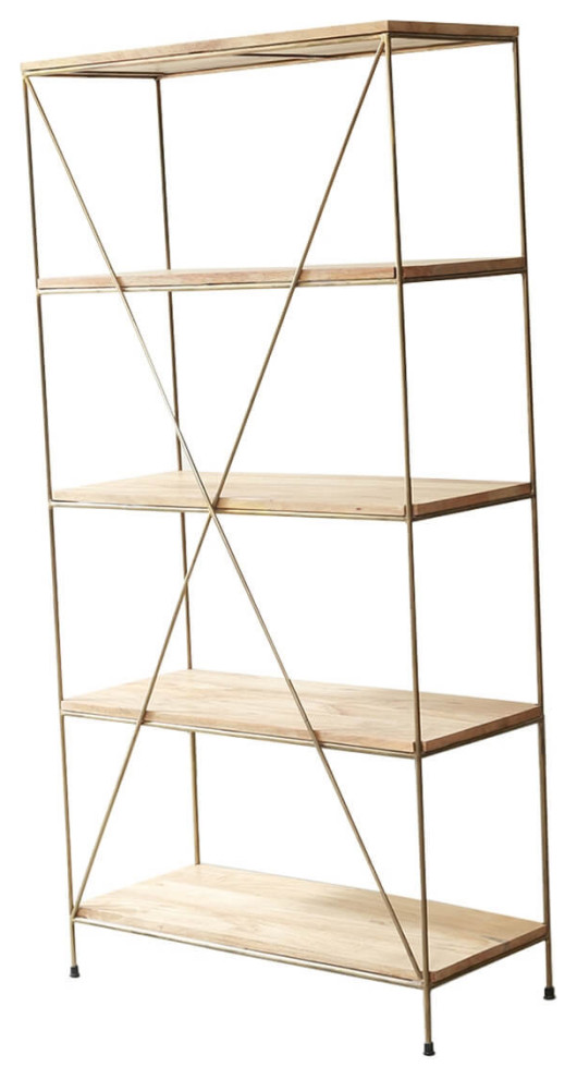 Cardiff Contemporary Etagere Bookcase X shaped Stretcher   Contemporary   Bookcases   by Sierra Living Concepts Inc  Houzz