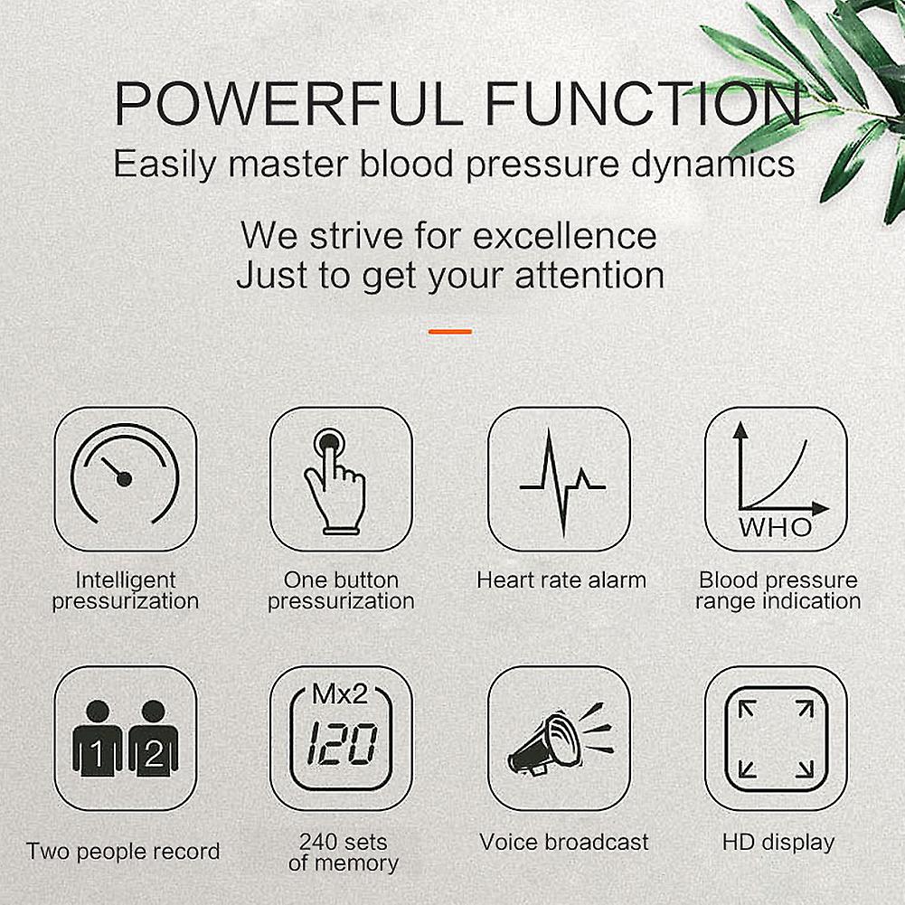 Electric Blood Pressure Monitor Digital Arm Sphygmomanometer With Voice Function